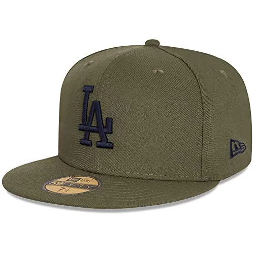 New Era 59Fifty Fitted Cap Los Angeles Dodgers oliv - 7 1/8 - Hüte & Mützen, stylische Fitted Cap in Oliv für Herren, perfekt für sportliche Anlässe oder Freizeitaktivitäten.