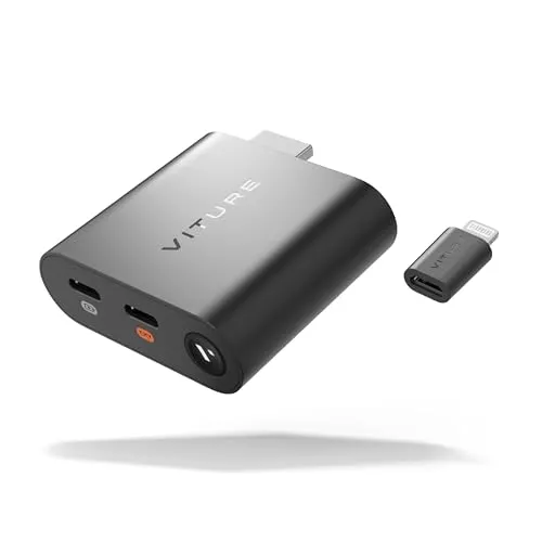 Produktbild VITURE HDMI XR-Adapter für iPhone 14 & frühere Modelle, ermöglicht MultiScreen/verbesserte 3DoF/VR-Videos,2,8 Stunden Batterielaufzeit, Laden während des Spielens, Direkt auf PS/Xbx/konsolen