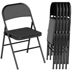 HOMCOM Klappstuhl Campingstuhl gepolstert (Klappbar Bürostuhl, 2 St) Schwarz