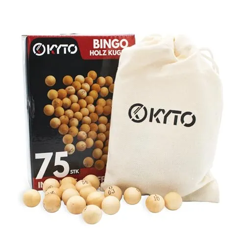 Kyto Bingo Holz Kugelset 75 TLG für Bingo Spiel & Gold Deluxe & Basic