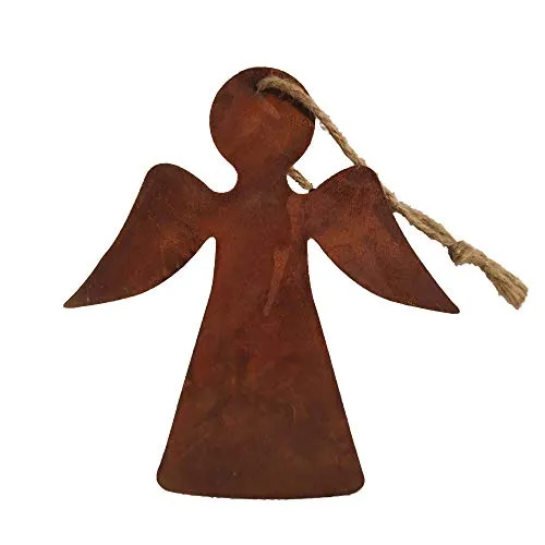 UNUS Aufhänger Rost Engel mit Jutekordel