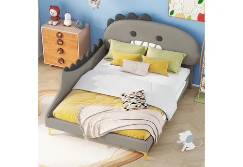 Redom Kinderbett, Grau, 140x200 cm – Verspielt & Modern für Kinderzimmer