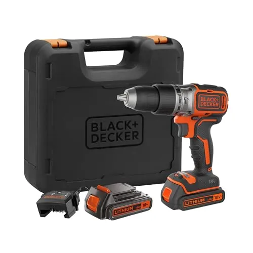 Black & Decker BL188KB-QW Elektroschrauber - Akkuschrauber mit 18 V Lithium-Batterietechnologie, ideal für präzises Arbeiten und vielseitige Anwendungen im Heimwerkerbereich.