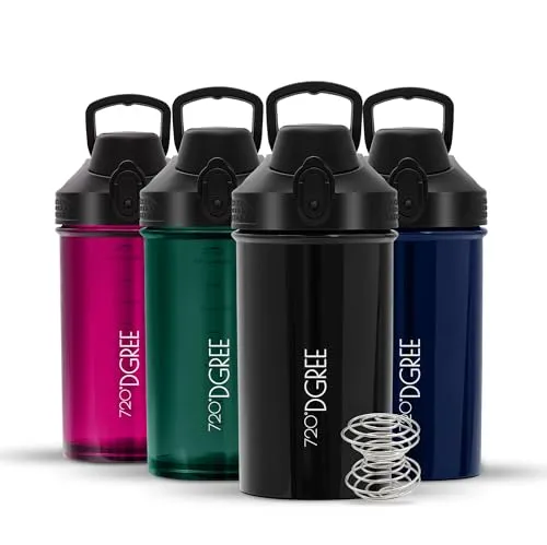 720°DGREE Protein Shaker 550ml “uberShaker“ – Auslaufsicher, BPA-Frei, Einfache Reinigung, Spiralmischer für cremige Shakes - Premium Eiweißshaker, Schüttelbecher für Eiweiß, Fitness, Gym