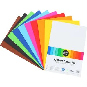 perfect-ideaz Fotokarton A4, 10 Farben sortiert, 210g/m², 50 Blatt