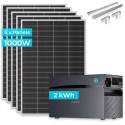 SUNSHARE Ray Lite 1000W Balkonkraftwerk-Komplettset mit 2 kWh Stromspeicher - Modulares Balkonkraftwerk mit 1000 W Leistung und 2 kWh Speicher. Ideal für effiziente Solarstromnutzung und individuelle Erweiterung bei steigendem Energiebedarf.