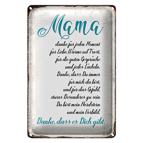 Blechschild Spruch 40x30cm Mama Danke dass es Dich gibt