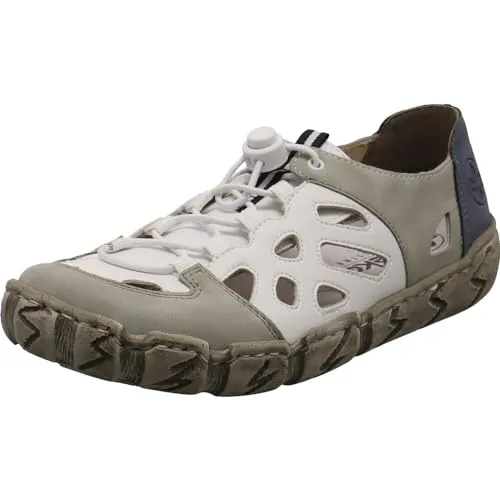 Rieker Damen L0358 Slipper, Weiss, 39 EU - Damen-Sneaker aus echtem Leder für hohen Tragekomfort und stilvolles Design.