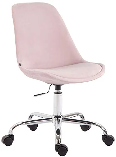 CLP Bürostuhl Toulouse Samt - Ergonomischer Schreibtischstuhl in Pink - Bürostuhl aus hochwertigem Samt mit stabilem Metallgestell in Chromoptik. Ergonomisch verstellbar für optimalen Sitzkomfort, ideal für kleine Räume. Pflegeleicht und in 8 Farben erhältlich.