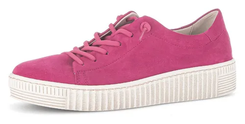 Gabor Leder-Sneakers in Pink - 39, stylish und bequem - Sneaker aus Veloursleder mit rutschhemmender Sohle und herausnehmbarer Decksohle für optimalen Tragekomfort.