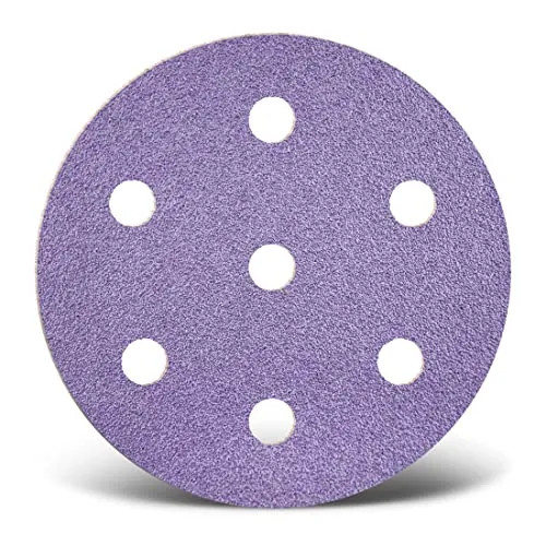MENZER Purple HD Klett-Schleifscheiben, 90 mm, 7-Loch, f. Exzenterschleifer, Keramik-Mix (50 Stk.) K150
