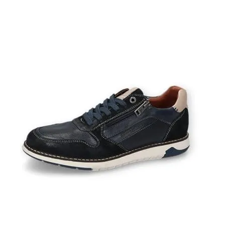 camel active Herren Schnürschuhe aus echtem Leder Blau, stilvoll und bequem - Herren-Sneaker aus echtem Nappaleder mit seitlichem Reißverschluss für einfachen Einstieg und langlebiger TR-Sohle für optimalen Komfort.