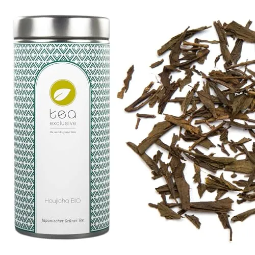 BIO Houjicha Grüner Tee | traditioneller gerösteter Grüner Tee aus Japan | Auslese bester Teeblätter | 70g Dose - tea exclusive