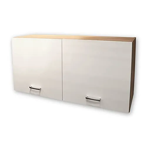 Mid.you Küchenoberschrank - Hängend in Weiß und Eiche - Einbauküchen-Komponenten mit viel Stauraum und elegantem Design, ideal für eine helle und gemütliche Küche.