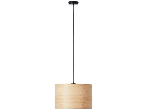 Elegante Pendelleuchte 1-flammig in Schwarz/Braun/Natur - Moderne Lampe mit stilvollem Design, ideal für eine gemütliche Atmosphäre in Wohnräumen oder Essbereichen.