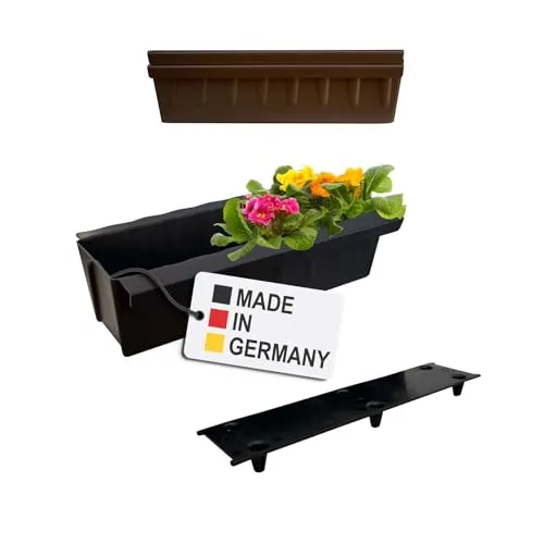 BURI 2 Euro-Paletten Blumenkästen-Einsätze inkl. Bewässerungsmatte | mit Hängesystem zum Einhängen | 37,3cm Braun | Pflanzkasten für Europalette Palette | Balkonkasten | Blumentopf | extrem stabil