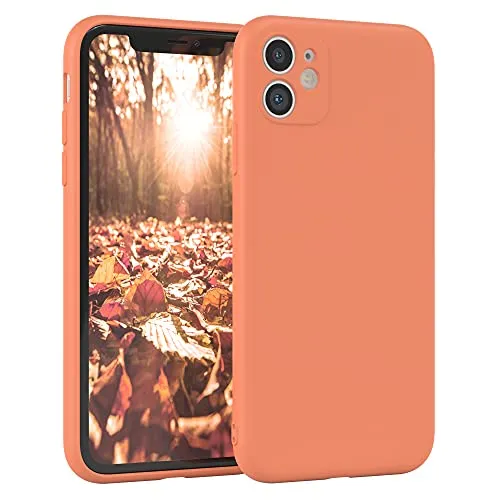EAZY CASE - Silikonhülle für iPhone 11 Hülle Silikon Case Orange weich stoßfeste Handyhülle Schutzhülle mit Kameraschutz Dünn Premium Schutz Cover TPU Phone Bumper in Pastell Hellorange Matt