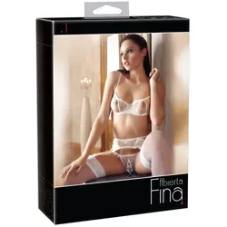 Strapsset, 3-teilig, ouvert, mit Zierschnürungen – Abierta Fina