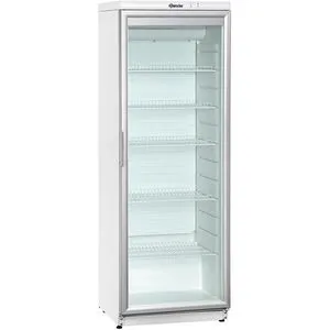 Bartscher Getränkekühlschrank 700323, weiß mit Glastür - Kühlschrank mit 350 Litern, selbstschließender Glastür und energiesparender LED-Beleuchtung. Ideal für Gastronomie und Verkauf, ermöglicht optimale Sicht auf die Getränke.