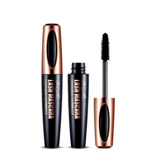 4D Extreme Volumen Mascara Wimperntusche Schwarz Wasserfest Silikon Bürste NEU