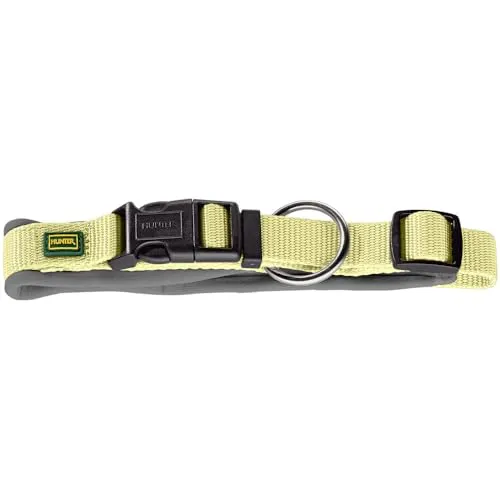 Hunter Hundehalsung NEOPREN Vario Plus, Farbe: Matcha/grau, strapazierfähiges Nylon, weiche Neoprenpolsterung, stufenlos verstellbar, mit Zugentlastung, pflegeleicht, komfortabel, Größe: S/1,5