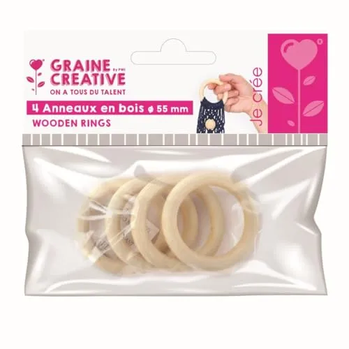 Graine Créative 4 Holzringe Ø 55 mm