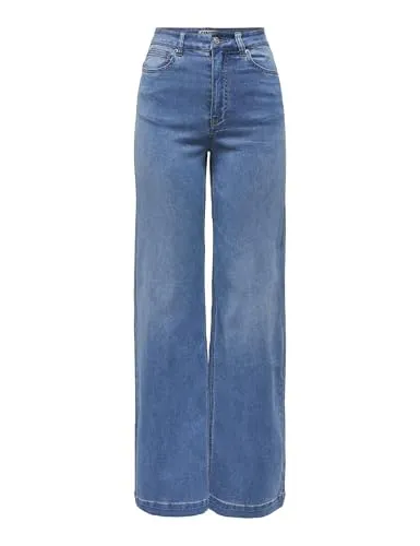 ONLY Damen Onlmadison-Royal Hw Wide DNM Bf Gua, Medium Blue Denim, XS / 32L