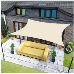 Sonnensegel 3.5x4.5m Rechteckig Wasserdicht UV Helles Khaki