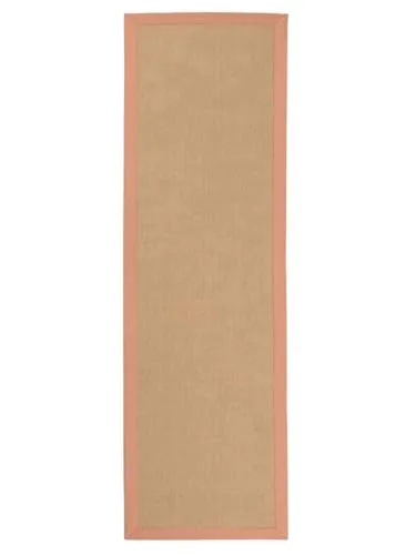 carpetfine Sisalteppich Läufer 70x240 cm - Handgewebt in Pfirsich - Teppiche - Rutschfester Flachgewebe Teppichläufer aus Naturfasern, ideal für Wohnbereiche und Fußbodenheizung geeignet. Hochwertige Verarbeitung für Langlebigkeit und Pflegeleichtigkeit.
