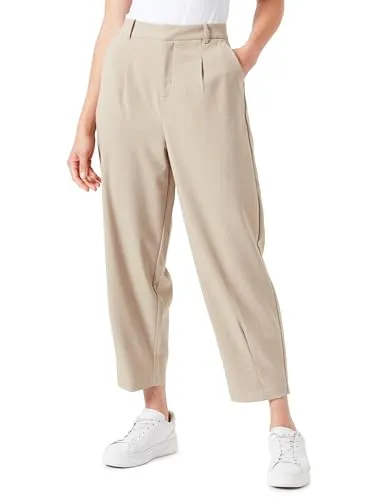 Kaffe Damen Cropped Trousers mit Tapered Legs - Damen-Hosen, hoch tailliert und modisch geschnitten für einen eleganten Look im Alltag.