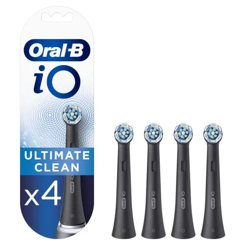 Oral-B iO Ultimate Clean 80335628 - Elektrischer Zahnbürstenkopf 4 Stück Schwarz - Zahnpflegeartikel mit bis zu 100 % Plaque-Entfernung ab dem ersten Tag. Entwickelt für die Oral-B iO, sorgt für eine professionelle Reinigung zuhause.