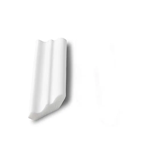 Decosa Zierleiste D50 (Silvana) - Sanitärinstallation - Elegante Deckenleiste aus Polystyrol (Styropor), ideal für einfache Klebeanwendungen und perfekte Innenecken in Weiß.