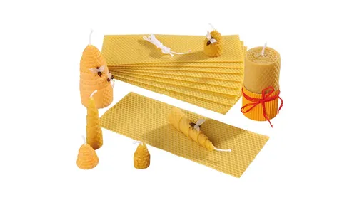Betzold Bienenwachs-Bastelset - Kerzenwachs-Bastelset für Kinder, mit 15 duftenden Wachsplatten aus 100% reinem Bienenwachs, ideal für kreative Projekte und das Herstellen von stimmungsvollen, selbstgemachten Kerzen.