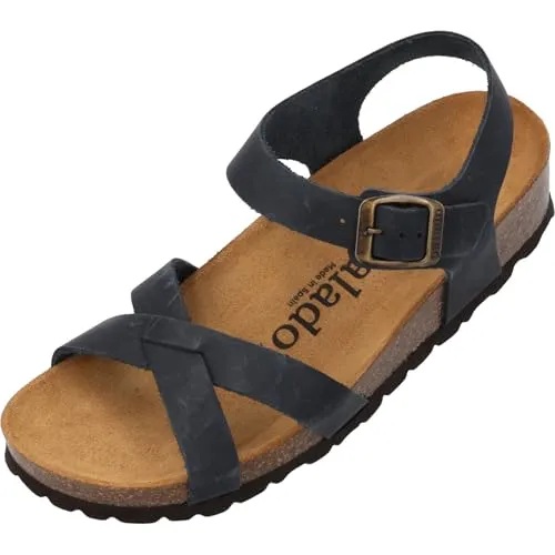 Palado Sandaletten Damen Ronda - elegante Sandalen Made in Spain - bequeme Sommerschuhe mit Fersenriemen - modische Pantoletten Dunkelblau UK5,5 - EU38