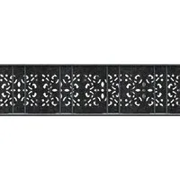 zaunzu Sichtschutz Design Vlies Ornament für Doppelstabmatten Schwarzgrau 2,6m