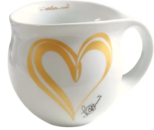 Colani Jumbotasse Jumbobecher XXL Tasse Becher Kaffeetasse Heart Gold 550ml