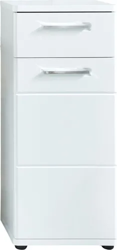 trendteam smart living Monte Standschrank - Unterschrank fürs Bad, kratzfest mit 1 Schublade und 2 Fächern, bietet modernen Hochglanz-Look und passt perfekt in jedes Badezimmer.