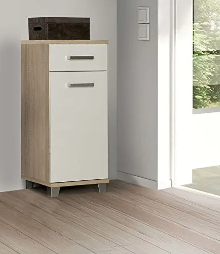 FORTE Badkommode Veris - Waschbeckenunterschrank mit 1 Schubkasten und 1 Tür, bietet variablen Einlegeboden und ist ideal für platzsparende Lösungen im Badezimmer.