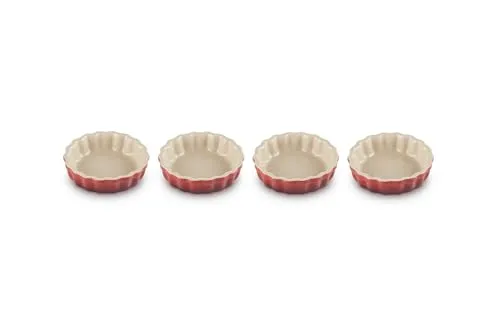Le Creuset Tarteförmchen Set, 4 Stück Kirschrot