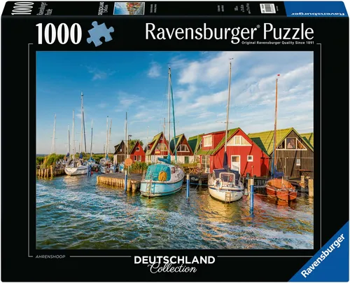 Ravensburger Puzzle Romantische Hafenwelt von Ahrenshoop, 1000 Puzzleteile, Made in Germany