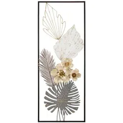 Elegante Wanddeko aus Metall in Grau, Weiß und Gold - Stilvolle Wanddeko aus Metall (28.6x5.10x74.3 cm) für ein modernes Ambiente. Perfekt zur Verschönerung Ihrer Wände und als Blickfang in jedem Raum.