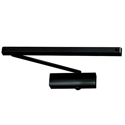 PALMAT Automatische einstellbare hydraulische Türschließer mit Gleitschienenarm und Eisenabdeckung für Schwerlastbereich (Schwarz)