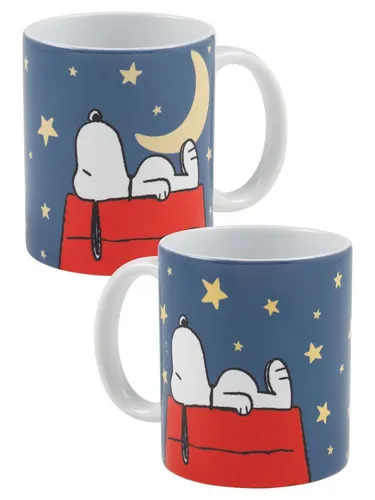 United Labels® Tasse Peanuts Snoopy Tasse Mond & Sterne Kaffeetasse Kaffeebecher 320 ml, Keramik