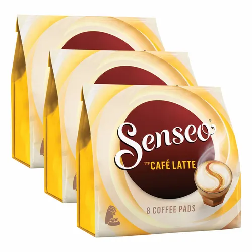 SENSEO KAFFEEPADS Café Latte, Aromatischer Kaffee, Milchkaffee Pad, 3 x 8 PADS