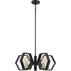 Kronleuchter Bismarck mit 5 Lichtern, Erdschwarz in schwarz von QUOIZEL