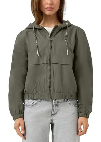 QS Baumwollblouson – Bequemer Freizeitstyle - Lockerer Baumwollblouson mit Taftfutter und besonderer Waschung. Ideal für den Alltag, mit fixierter Kapuze, Reißverschluss und Gummibündchen für optimalen Tragekomfort.