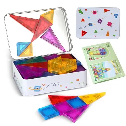 Magnetische Bausteine, 75pcs Magnetbausteine Kinder Magnete Magnetbausteine Kinder Magnetic Tiles Magnet Bausteine Magnetsteine Magnetspielzeug FüR Geschenk Ab 3 4 5 6 7 8 Jahre Kinderspielzeug
