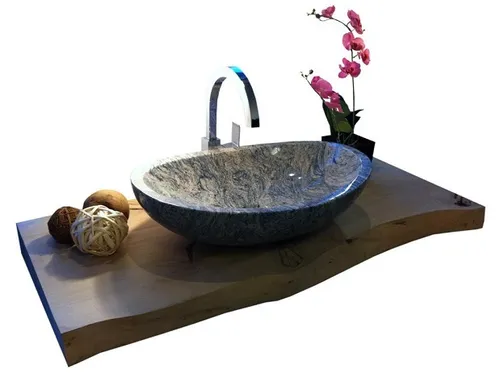 Waschbecken aus Marmor, Granit, Aufsatzbecken, Model Monaco 56cm, Juparana