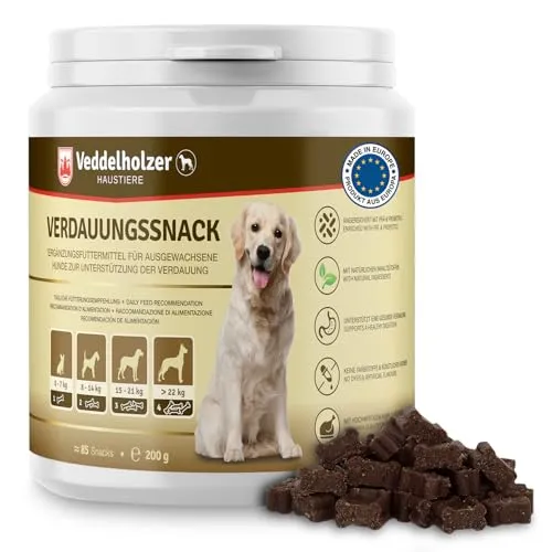 Veddelholzer Hunde Probiotika für gesunde Darmflora - Verdauungshilfen für Hunde mit natürlichen Inhaltsstoffen, ohne Zusatzstoffe und voller Prä- und Probiotika für eine optimale Verdauung und ein starkes Immunsystem.
