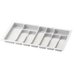 sossai® Besteckeinsatz für Schubladen 30-90cm, 10 Fächer in Weiß - Sonstige Küchenhelfer, praktischer Besteckeinsatz mit 10 Fächern für optimale Ordnung in Ihrer Schublade.